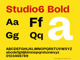 Beispiel einer Studio 6 Bold Italic-Schriftart